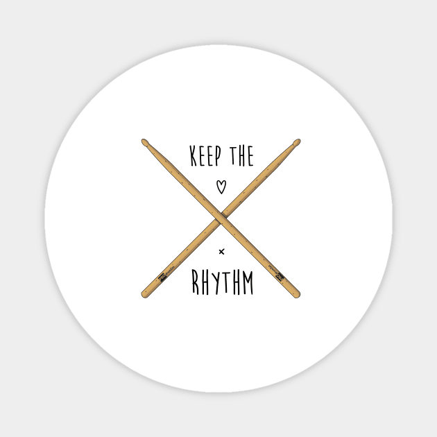 Drums sticks and text slogan Magnet by Polikarp308